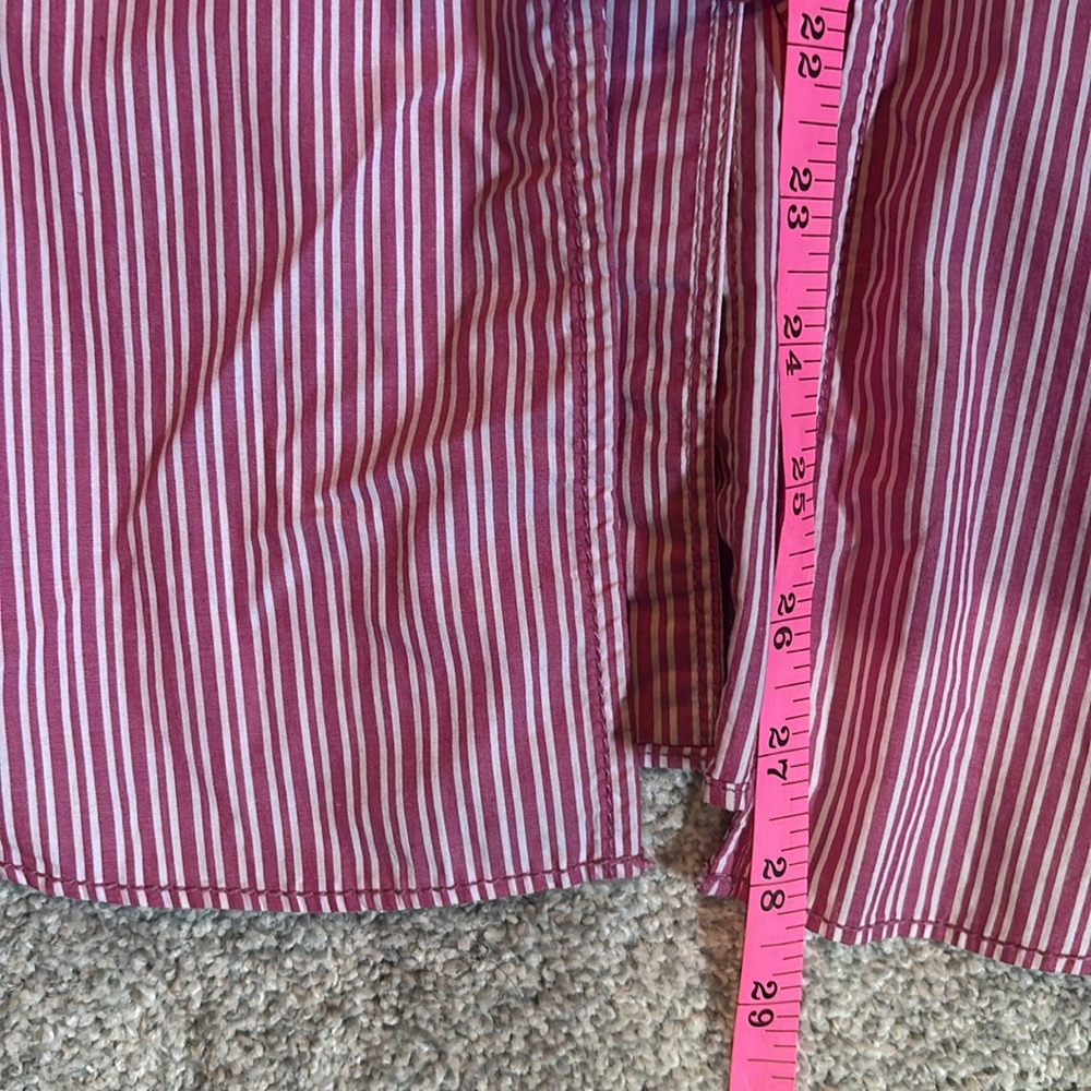 Free People Striped Button-Up Shirt small open back bow detail seasucker stripe - Picture 9 of 13